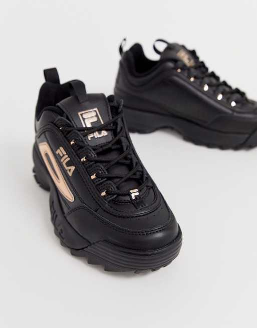 Fila disruptor black on sale and rose gold