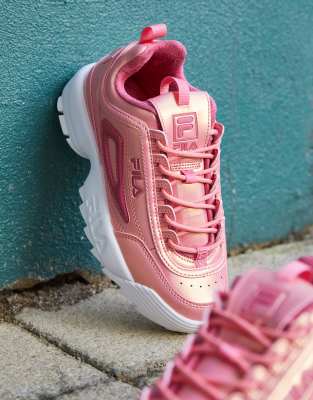 pink patent fila disruptor