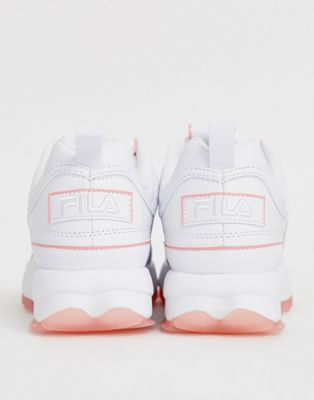 fila disruptor 2 white with pink