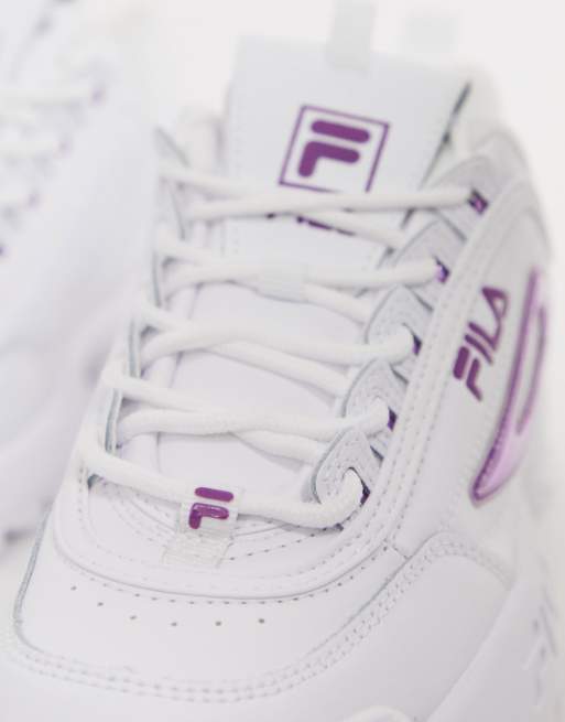 Fila disruptor store purple and white