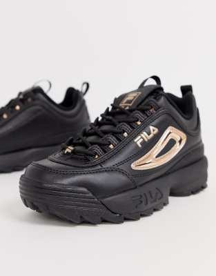 scarpe fila con scritta oro