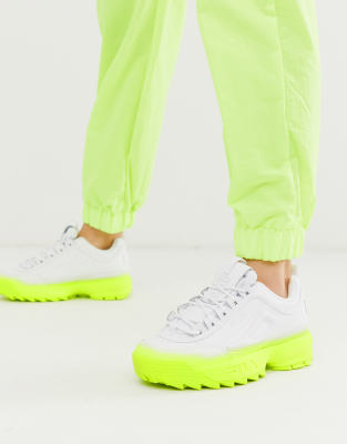 fila disruptor white and yellow