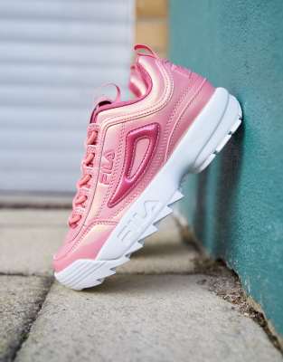 pink and white fila disruptor