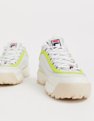 fila disruptor white and green