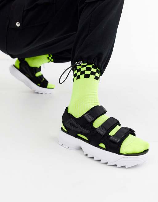 Fila disruptor sandals black hot sale