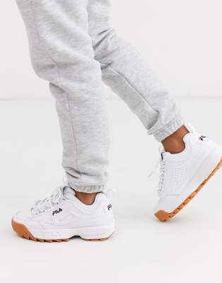 fila disruptor white gum sole