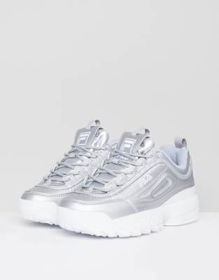 fila silver shoes