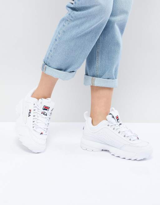 fila disruptor shoes white