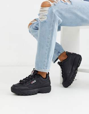 fila scarpe nere opache