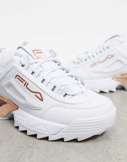 Fila disruptor trainers in chrome