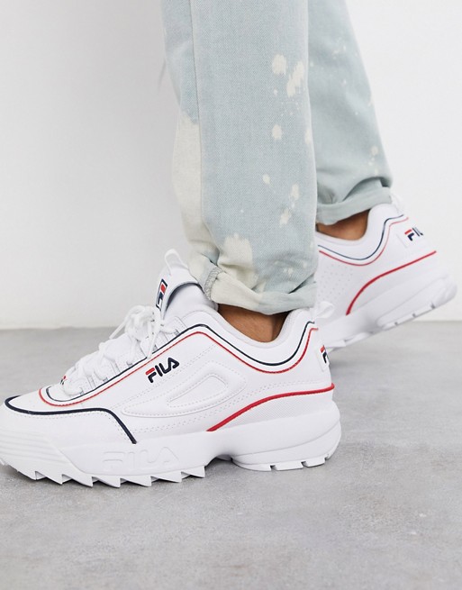 Fila Distrupter II trainer with contrast piping in white
