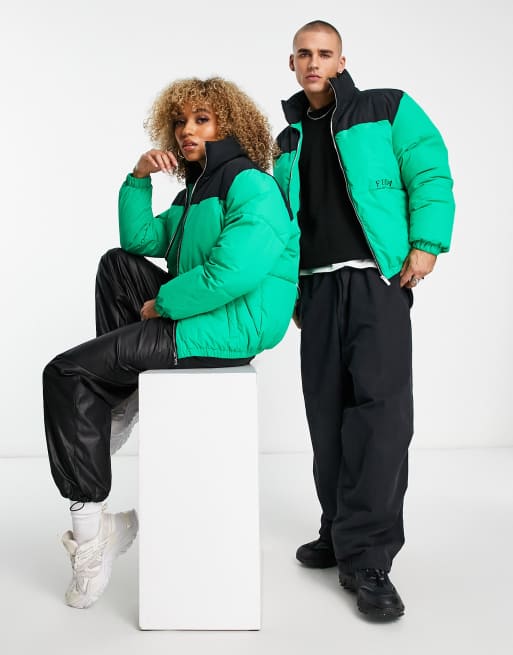 Fila Doudoune effet color block logo Vert ASOS