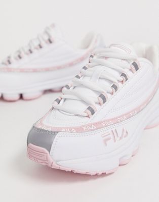 fila scarpe rosa e bianche