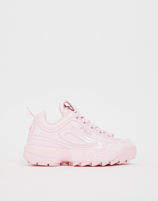 Fila Dusty Pink Disruptor II Premium Patent Sneakers