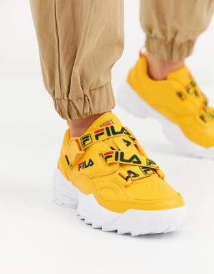 yellow filas with straps