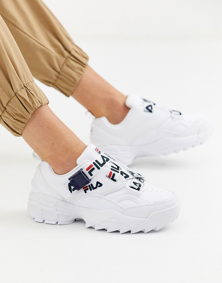 Fila - Fast Charge - Sneakers bianche con chiusura a strappo con logo-Bianco