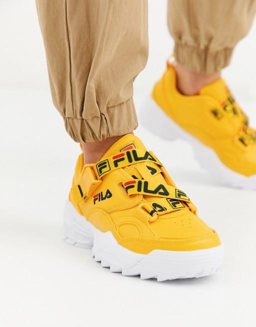 Fila Fast Charge trainer with logo straps in yellow