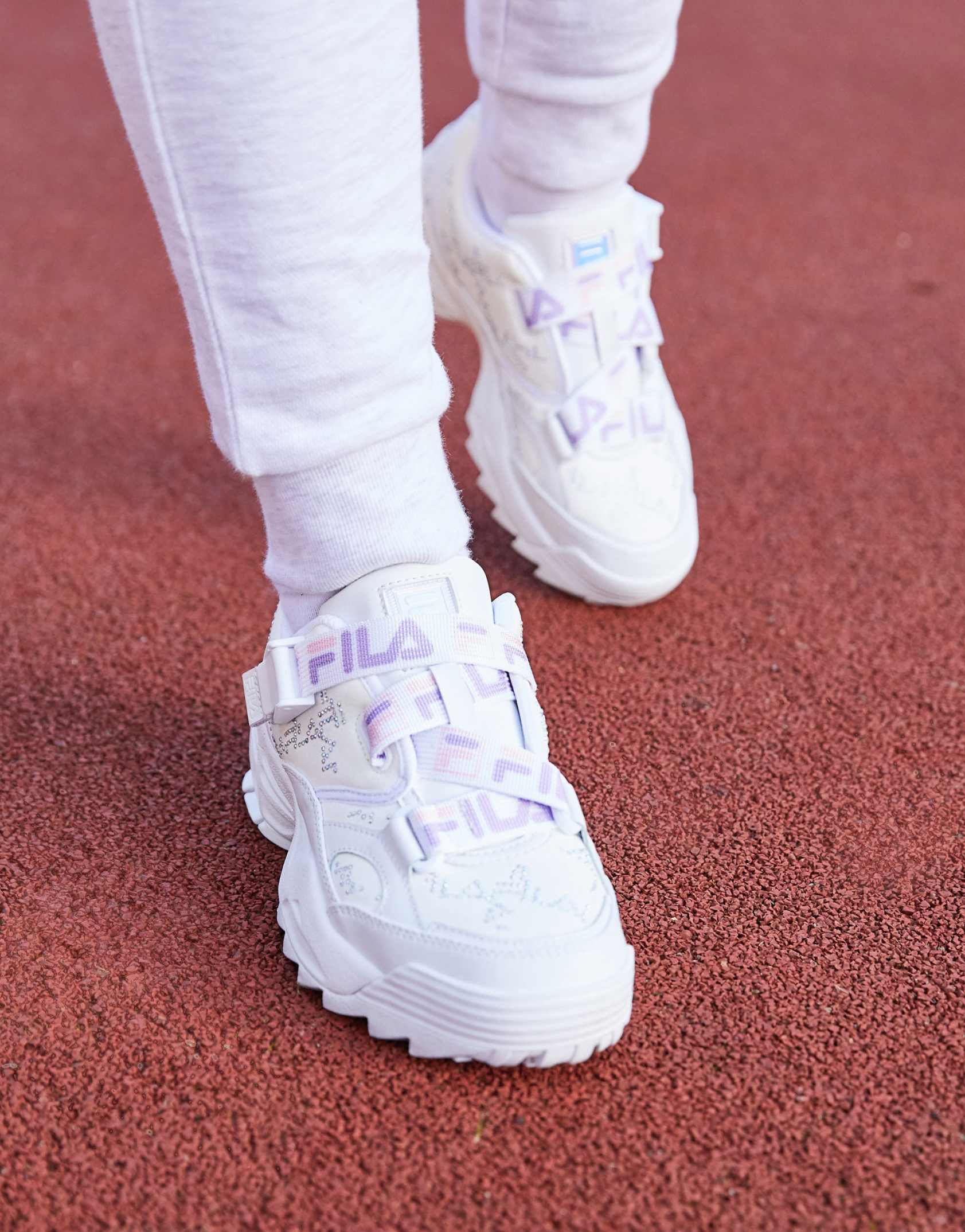 Fila Fast Charge trainers with logo strap and diamante print in white velvet exclusive to ASOS ASOS Price Checker