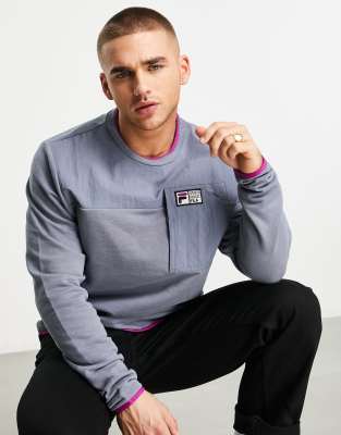 Fila - Felpa blu colorblock con logo
