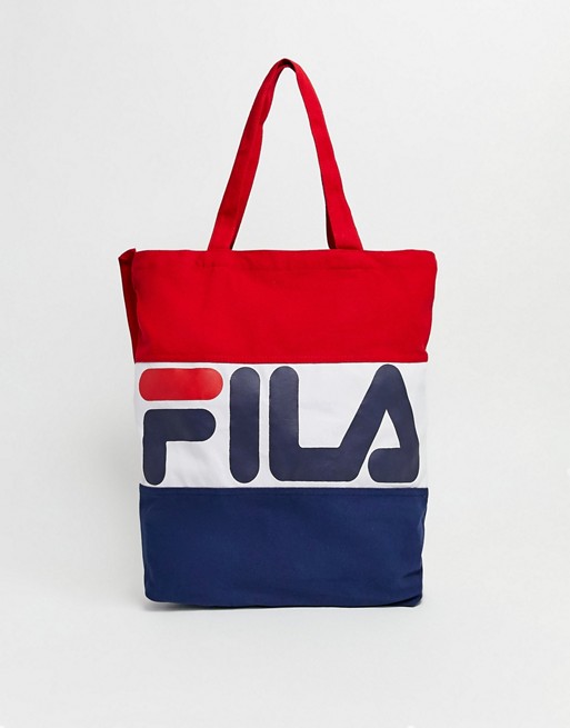 Fila Flavour logo tote bag in tricolour