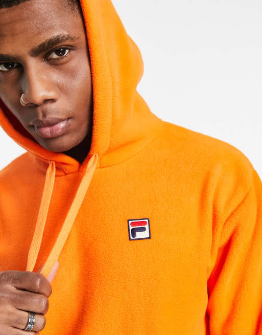 Fila fleece hoodie with logo orange