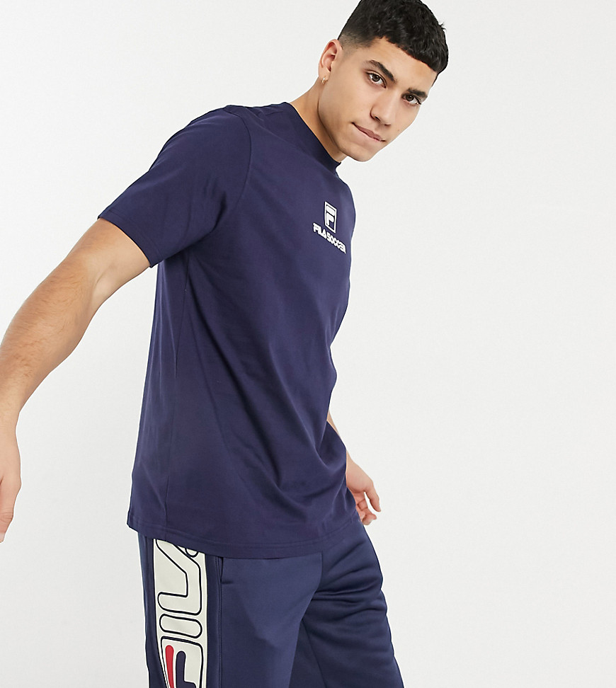 Fila Football Chest Logo T-shirt In Navy Exclusive To Asos
