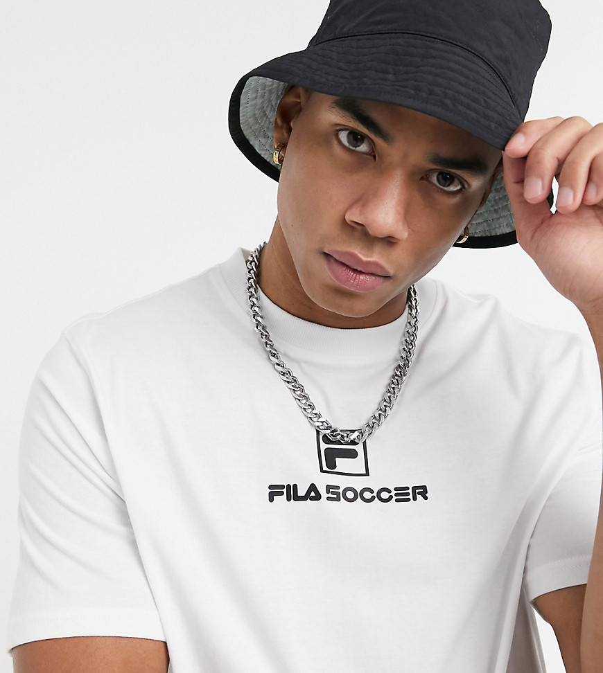 Fila football chest logo T-shirt in white Exclusive to ASOS