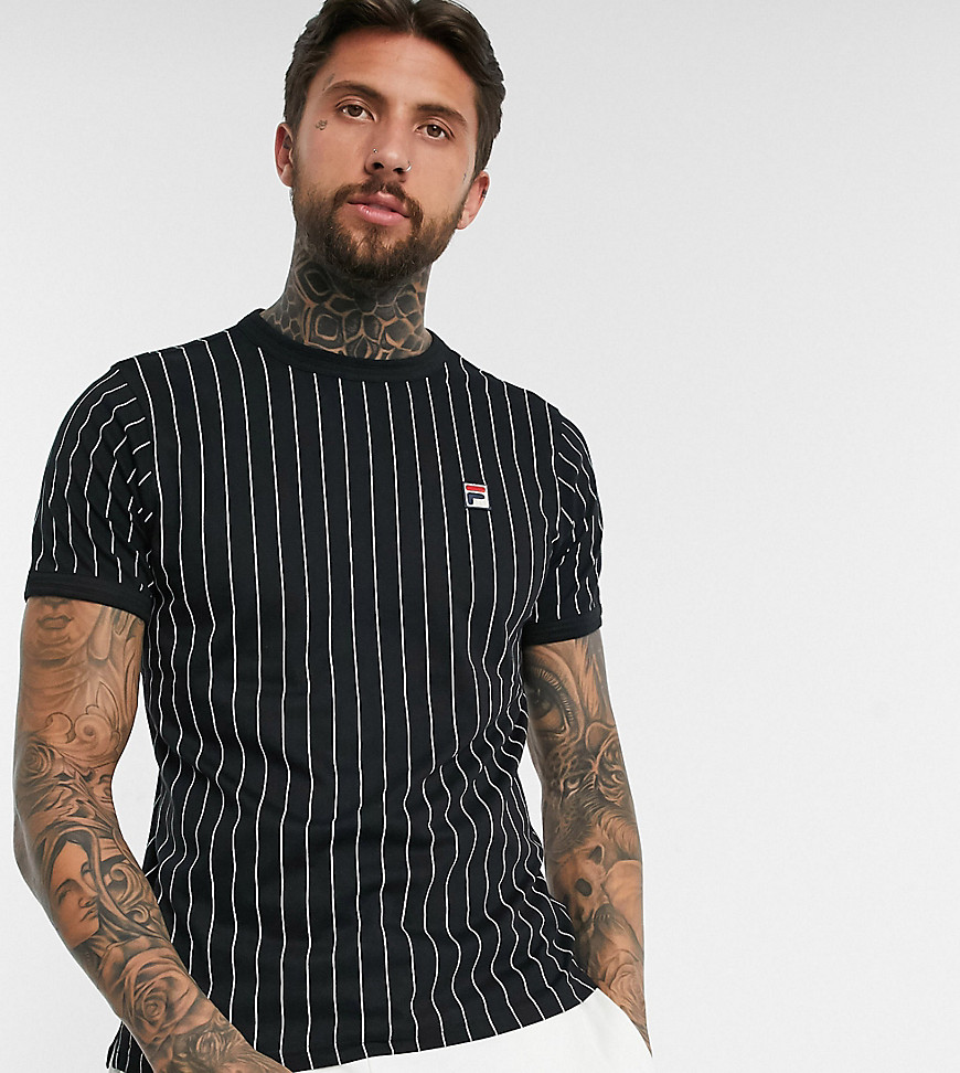 Fila Guilo striped t-shirt in black exclusive at ASOS