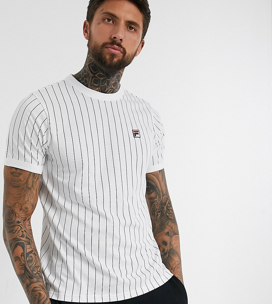 Fila Guilo striped t-shirt in white exclusive at ASOS