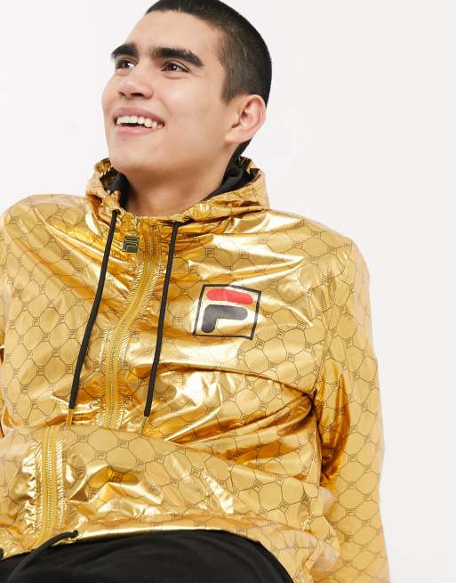 Metallic gold fila clearance jacket