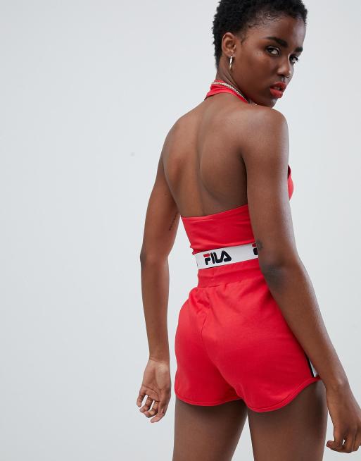 Fila crop top shop and shorts set