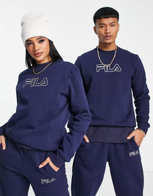 Fila - Heritage - Felpa blu navy unisex