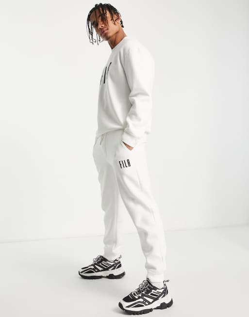 Fila heritage jogger in off white