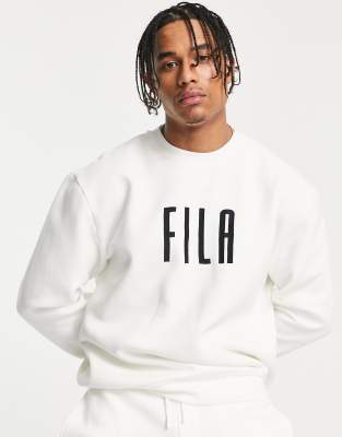 Fila heritage sweatshirt in off white