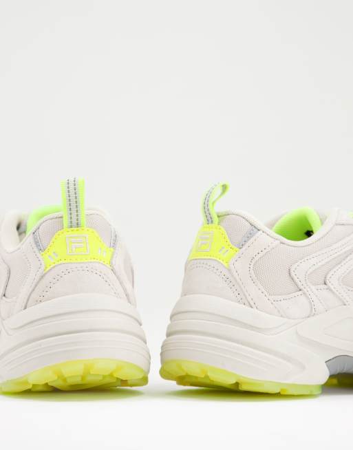 Fila Heroics Baskets Blanc cass et jaune fluo ASOS