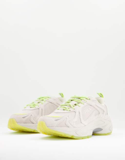 Fila - Heroics - Sneakers i råhvid og neongul