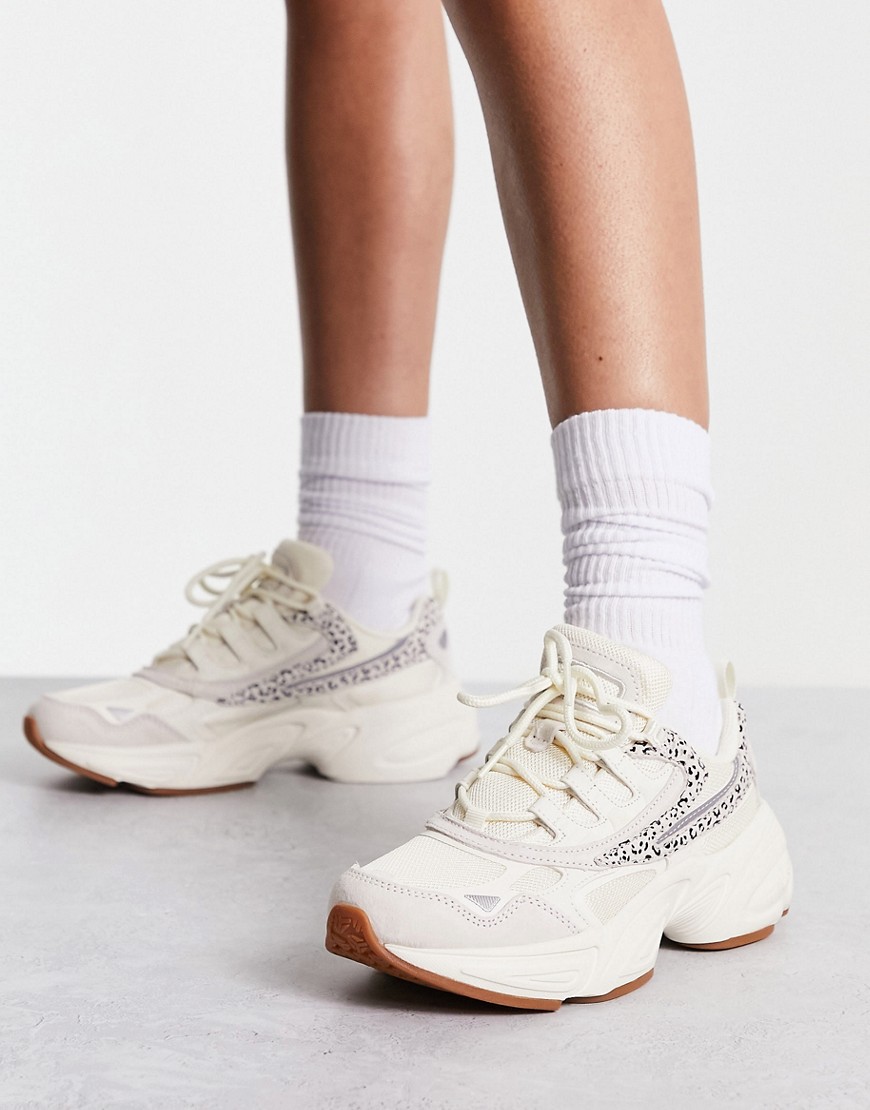 Hypercube sneakers in cream and leopard print-Neutral