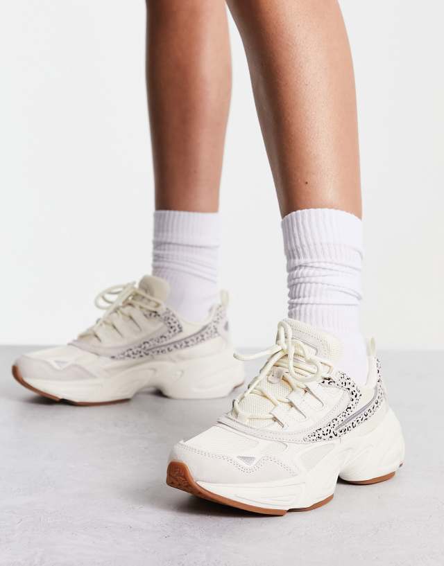 Fila Hypercube sneakers in cream and leopard print