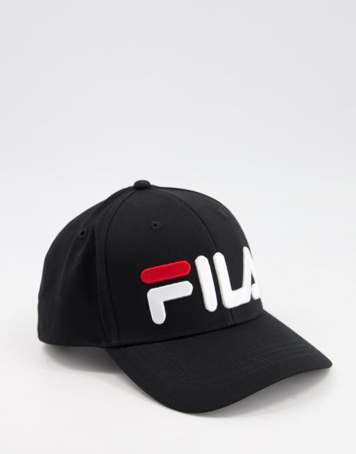 Fila Illa large logo baseball cap in black | ASOS