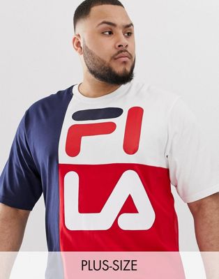 Fila – Indo – Marinblå, blockfärgad t-shirt i plusstorlek