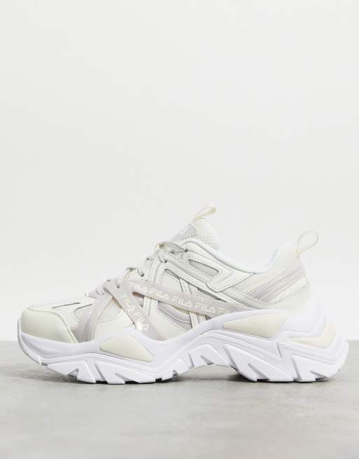 fila hypercube trainers in off white