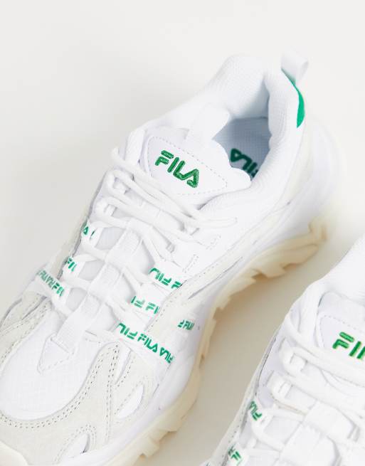 Fila - Interation - Offwhite og grønne sneakers, 3 af 4