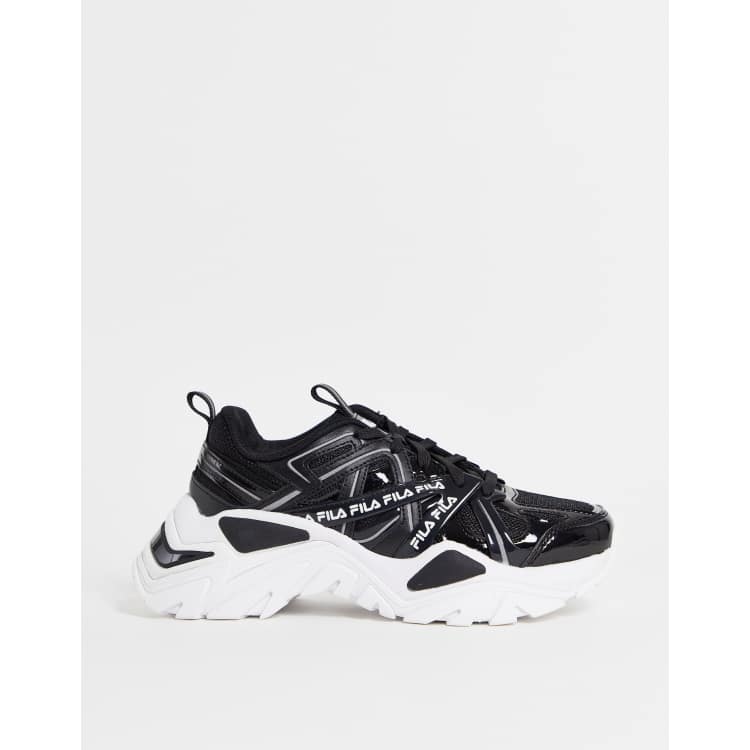 Fila interation sneakers in black and white