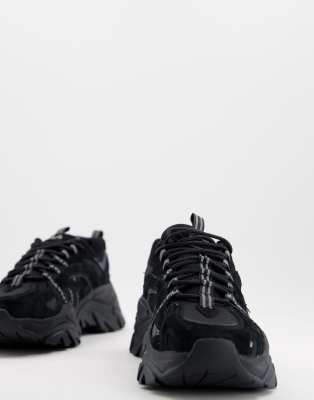 fila chunky black trainers