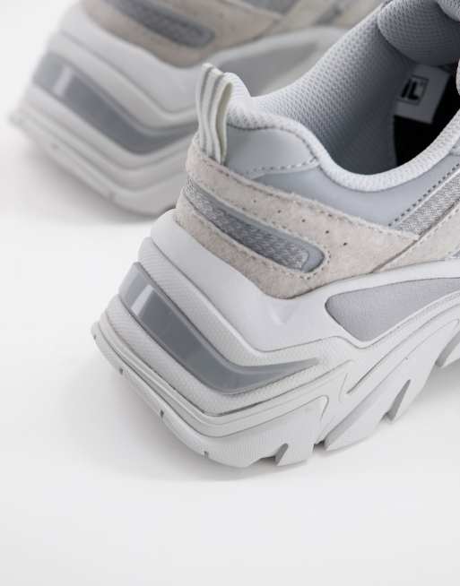 Fila white and hot sale grey sports shoes