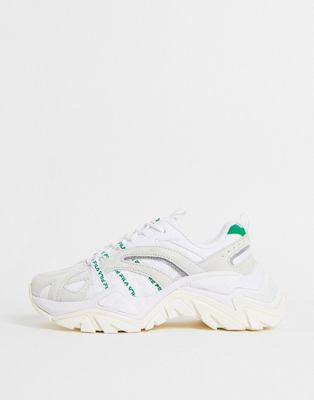 Fila interation trainers in off white and green