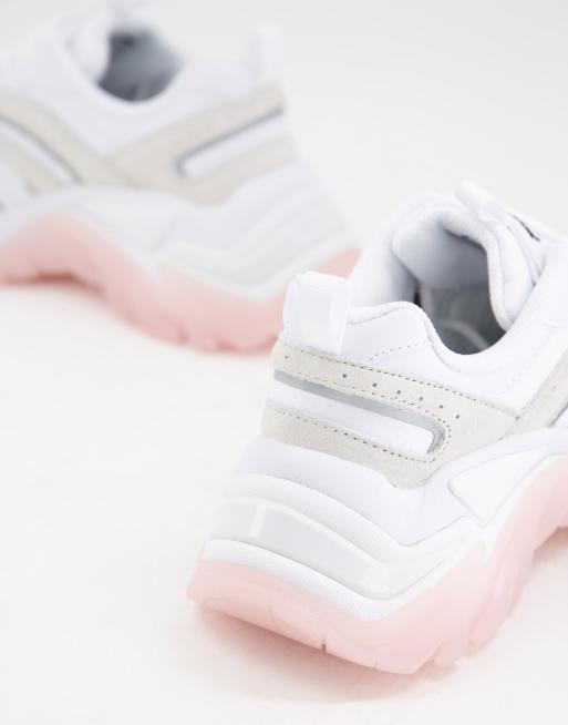 Fila pink and white clearance trainers