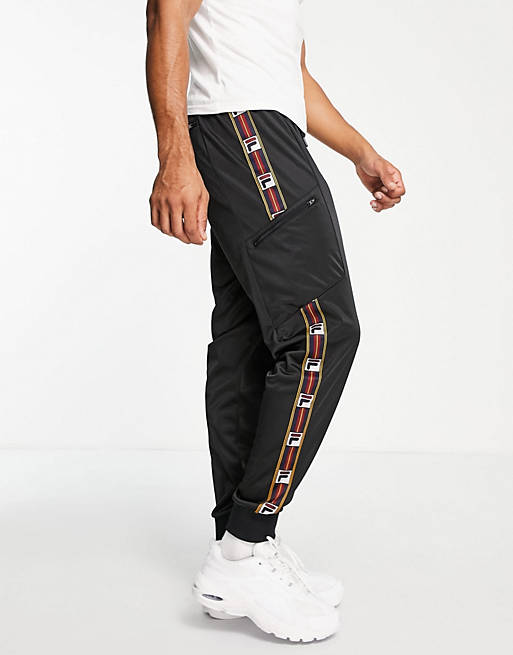 Fila joggers with taping in black