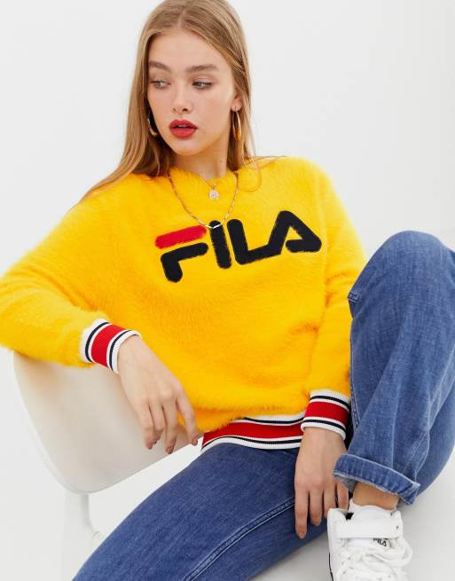 Fluffy fila jumper new arrivals