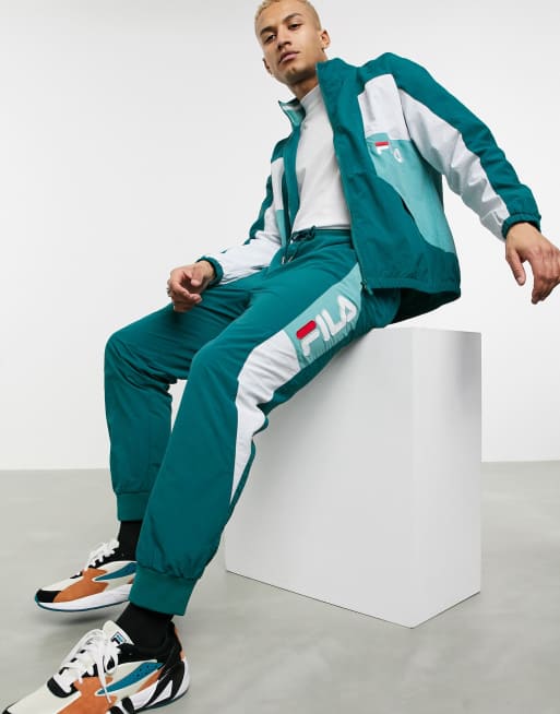 Fila panelled tracksuit in green